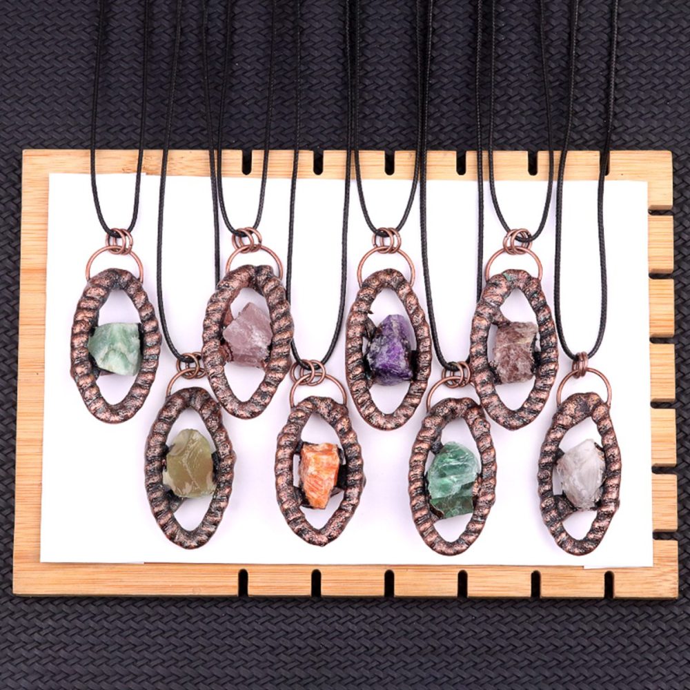 Natural Raw Gemstone Nugget Handcrafted Retro Red Copper Eye Pendant for Making Jewelry SP1912C
