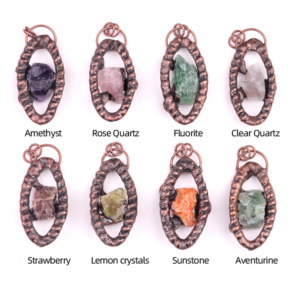Natural Raw Gemstone Nugget Handcrafted Retro Red Copper Eye Pendant for Making Jewelry SP1912C
