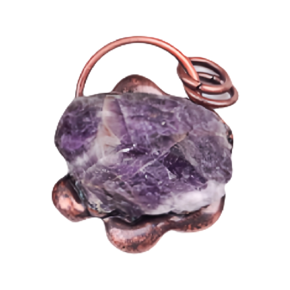 Natural Raw Gemstone Nugget Handcrafted Retro Red Copper Sunflower Pendant for Making Jewelry SP1915C