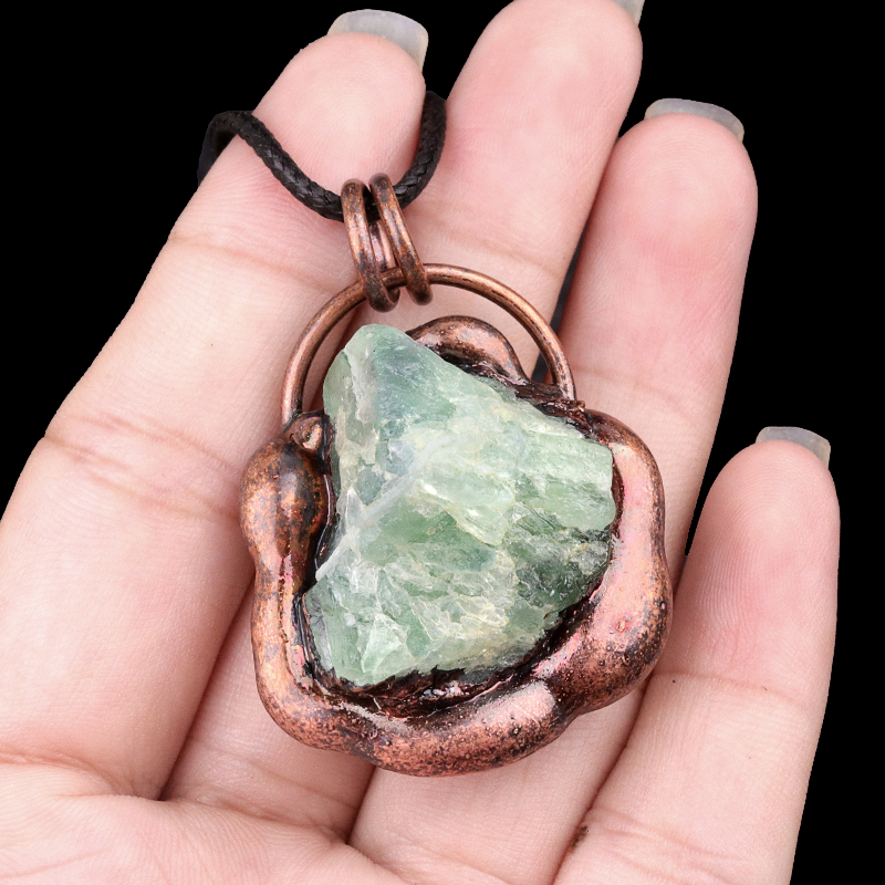 Natural Raw Gemstone Nugget Handcrafted Retro Red Copper Sunflower Pendant for Making Jewelry SP1914C