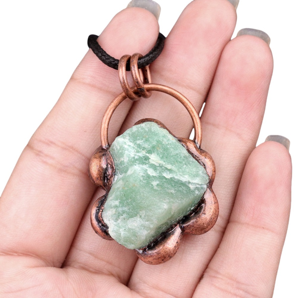 Natural Raw Gemstone Nugget Handcrafted Retro Red Copper Sunflower Pendant for Making Jewelry SP1914C