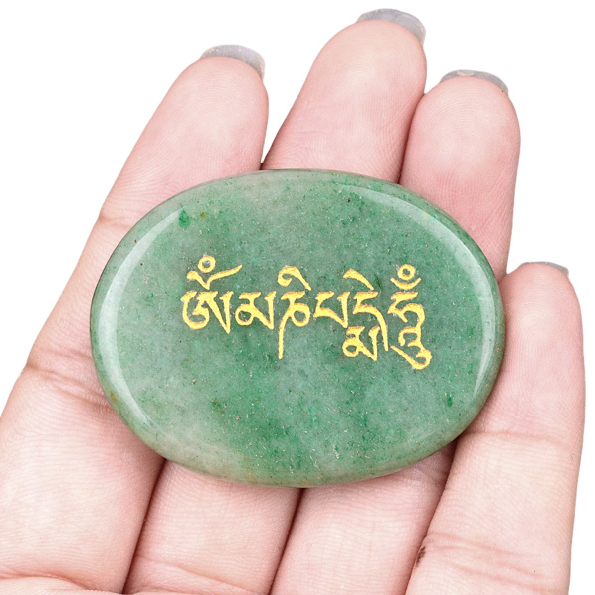 Thumb Worry Stone for Anxiety Stress Relief Meditation Home Decor-"Om Mani Padme Hum"