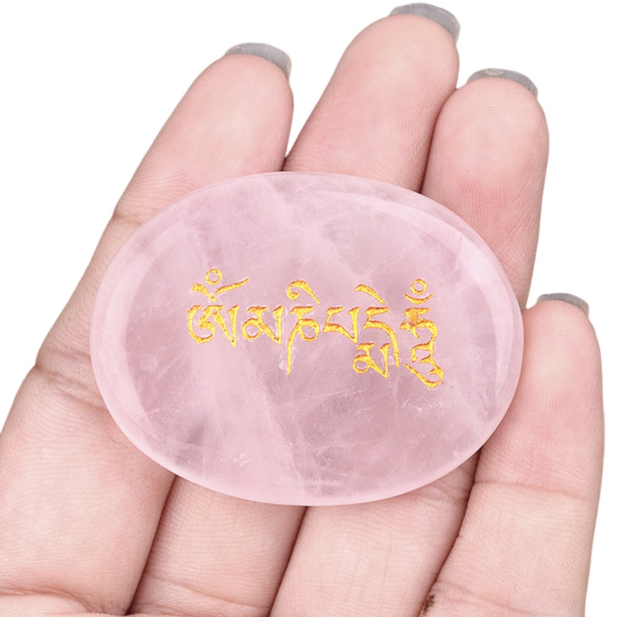 Thumb Worry Stone for Anxiety Stress Relief Meditation Home Decor-"Om Mani Padme Hum"