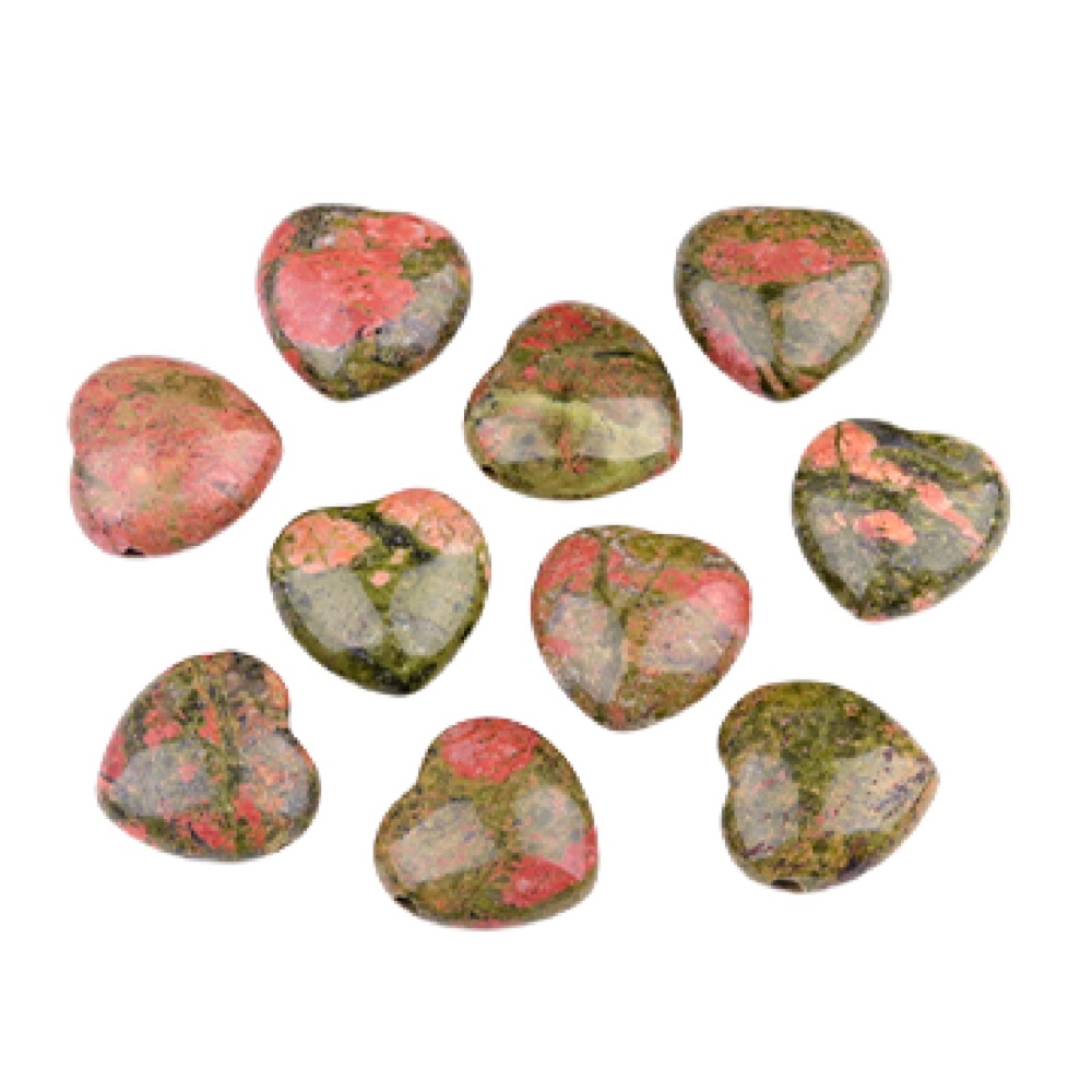 25MM Gemstone Heart  Drilled 3MM Side Hole Necklace for Women Men Black Cord