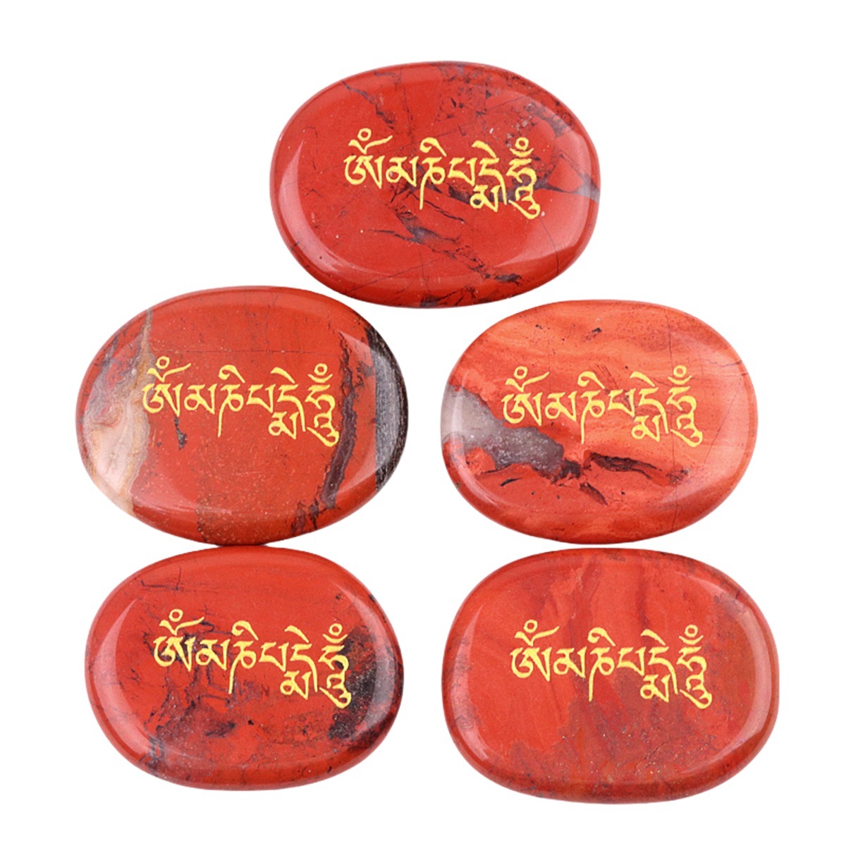 Thumb Worry Stone for Anxiety Stress Relief Meditation Home Decor-"Om Mani Padme Hum"