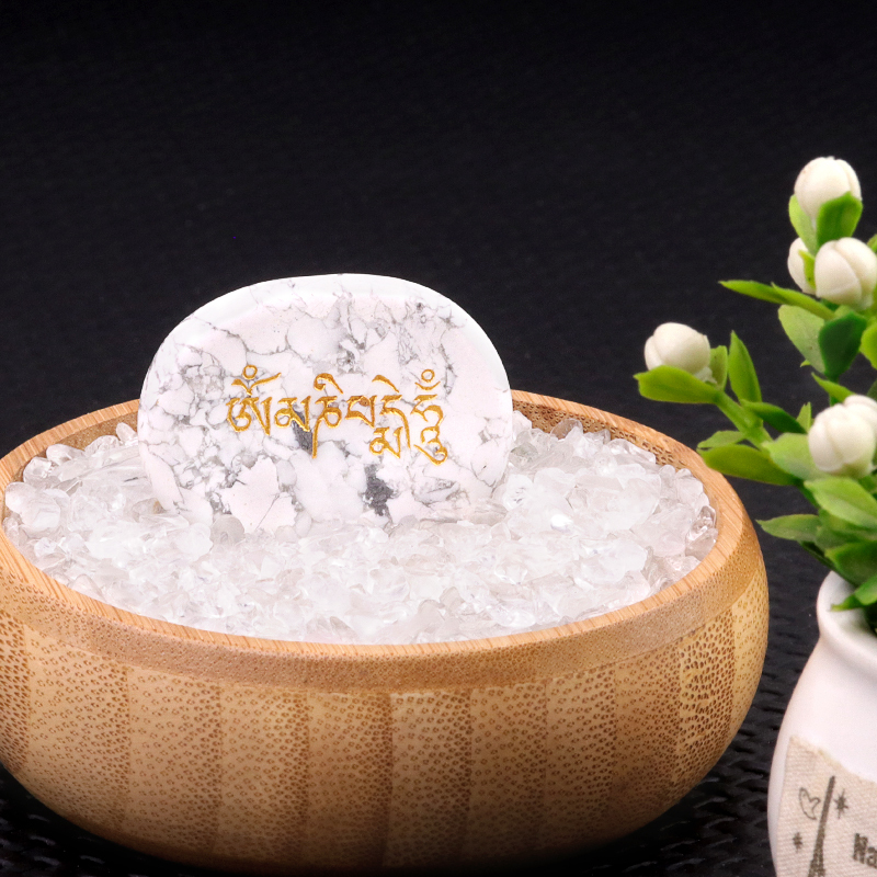 Thumb Worry Stone for Anxiety Stress Relief Meditation Home Decor-"Om Mani Padme Hum"