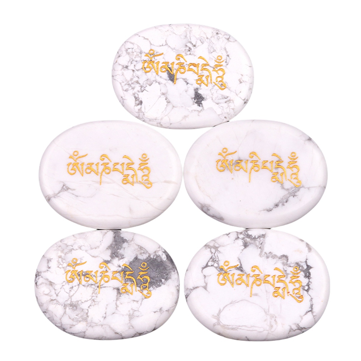 Thumb Worry Stone for Anxiety Stress Relief Meditation Home Decor-"Om Mani Padme Hum"