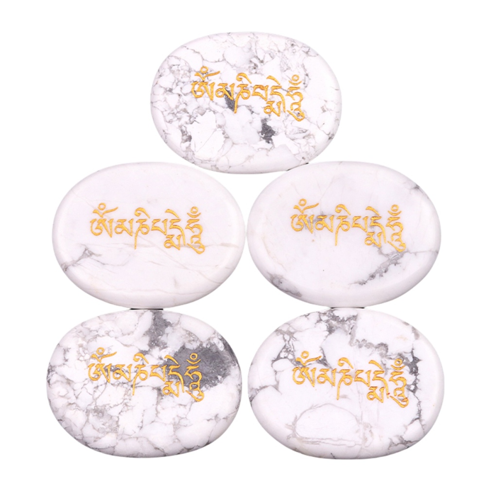 Thumb Worry Stone for Anxiety Stress Relief Meditation Home Decor-"Om Mani Padme Hum"