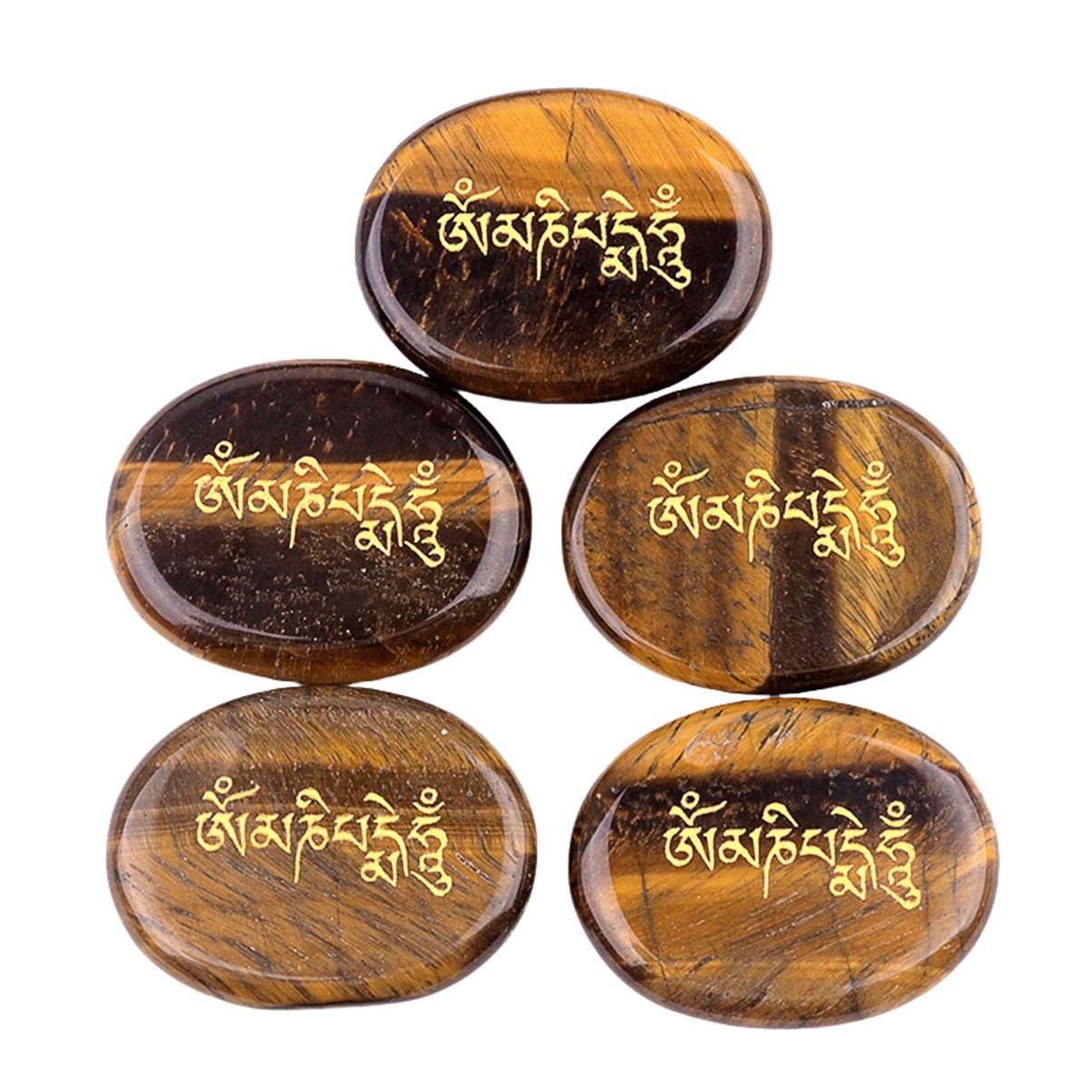 Thumb Worry Stone for Anxiety Stress Relief Meditation Home Decor-"Om Mani Padme Hum"