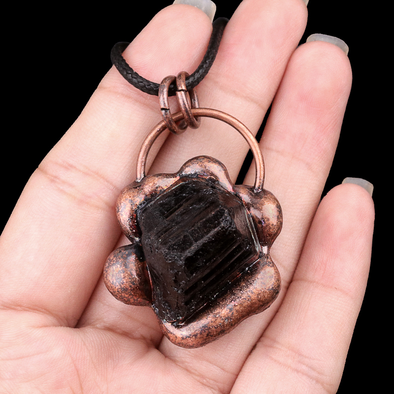 Natural Raw Gemstone Nugget Handcrafted Retro Red Copper Sunflower Pendant for Making Jewelry SP1914C
