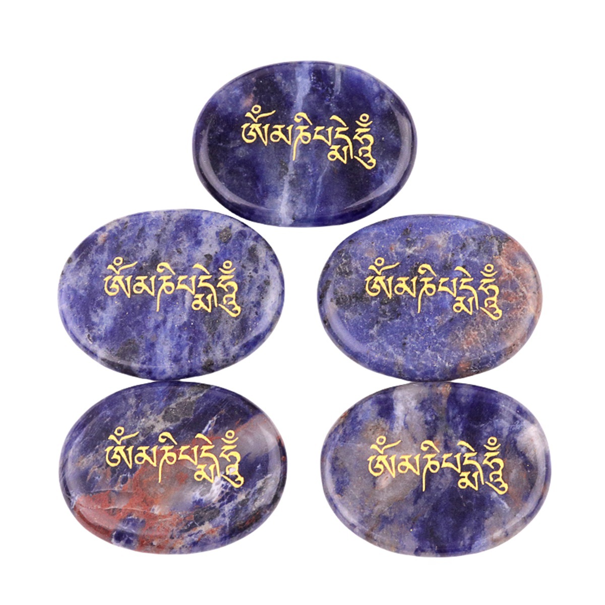 Thumb Worry Stone for Anxiety Stress Relief Meditation Home Decor-"Om Mani Padme Hum"