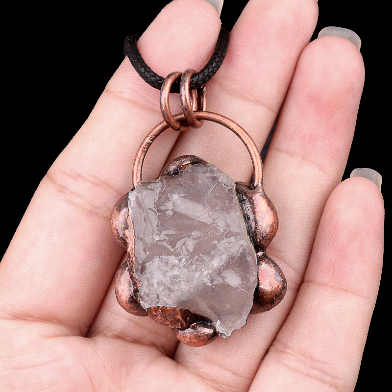 Natural Raw Gemstone Nugget Handcrafted Retro Red Copper Sunflower Pendant for Making Jewelry SP1914C