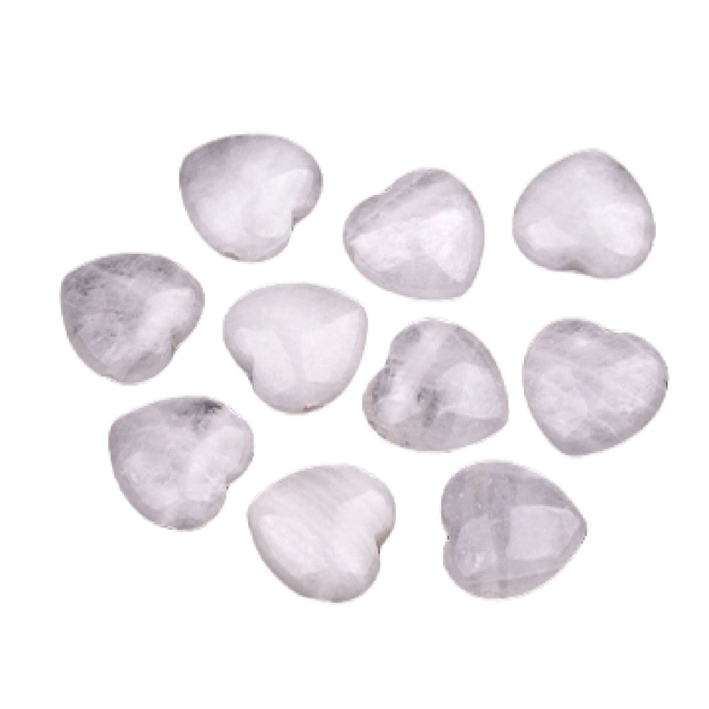 25MM Gemstone Heart  Drilled 3MM Side Hole Necklace for Women Men Black Cord