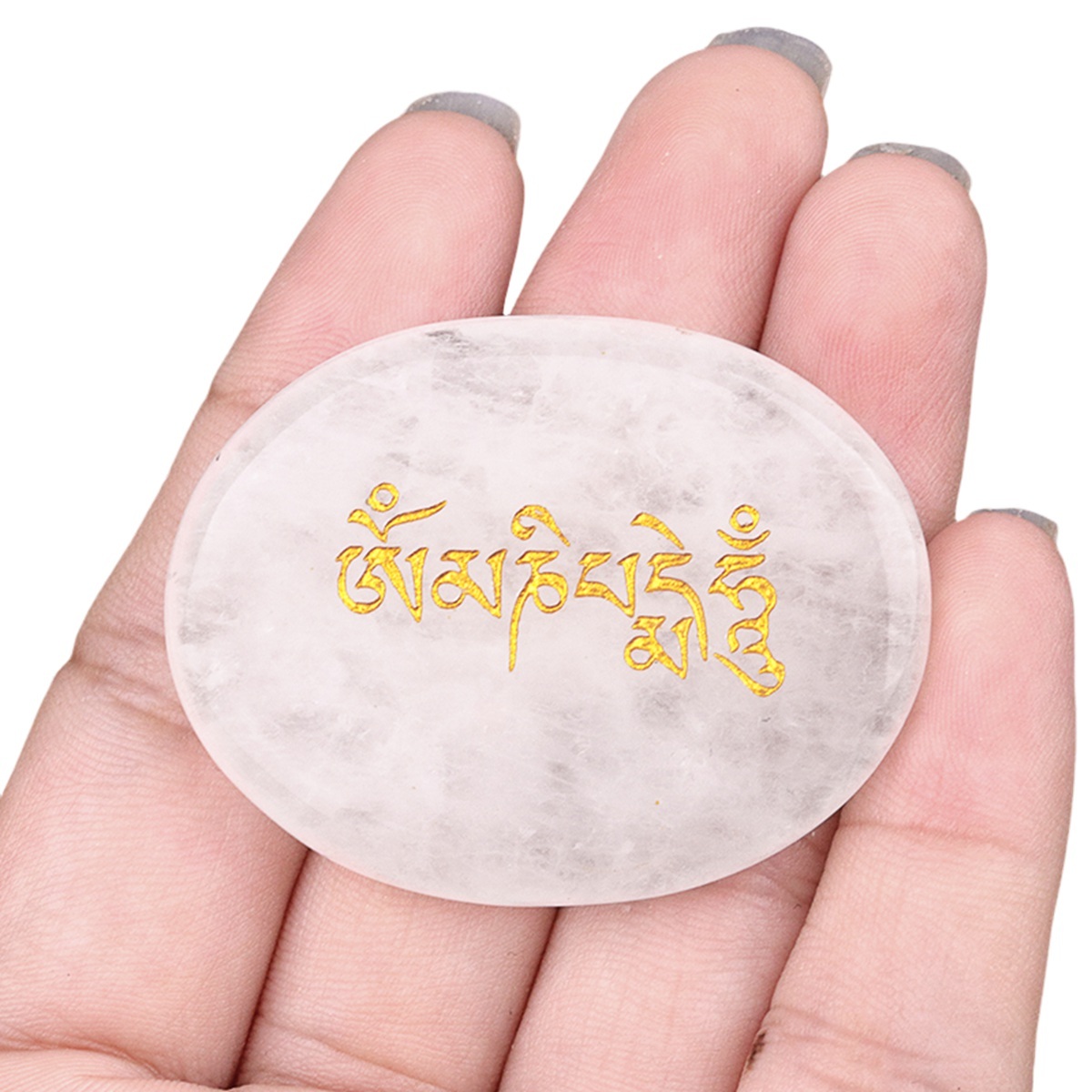 Thumb Worry Stone for Anxiety Stress Relief Meditation Home Decor-"Om Mani Padme Hum"