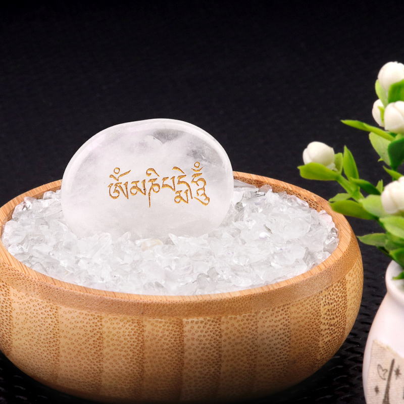 Thumb Worry Stone for Anxiety Stress Relief Meditation Home Decor-"Om Mani Padme Hum"