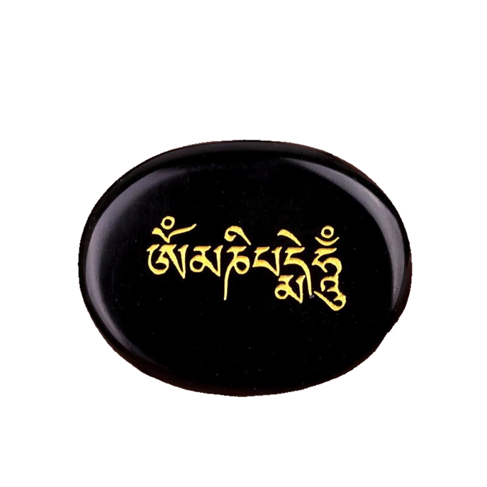 Thumb Worry Stone for Anxiety Stress Relief Meditation Home Decor-"Om Mani Padme Hum"