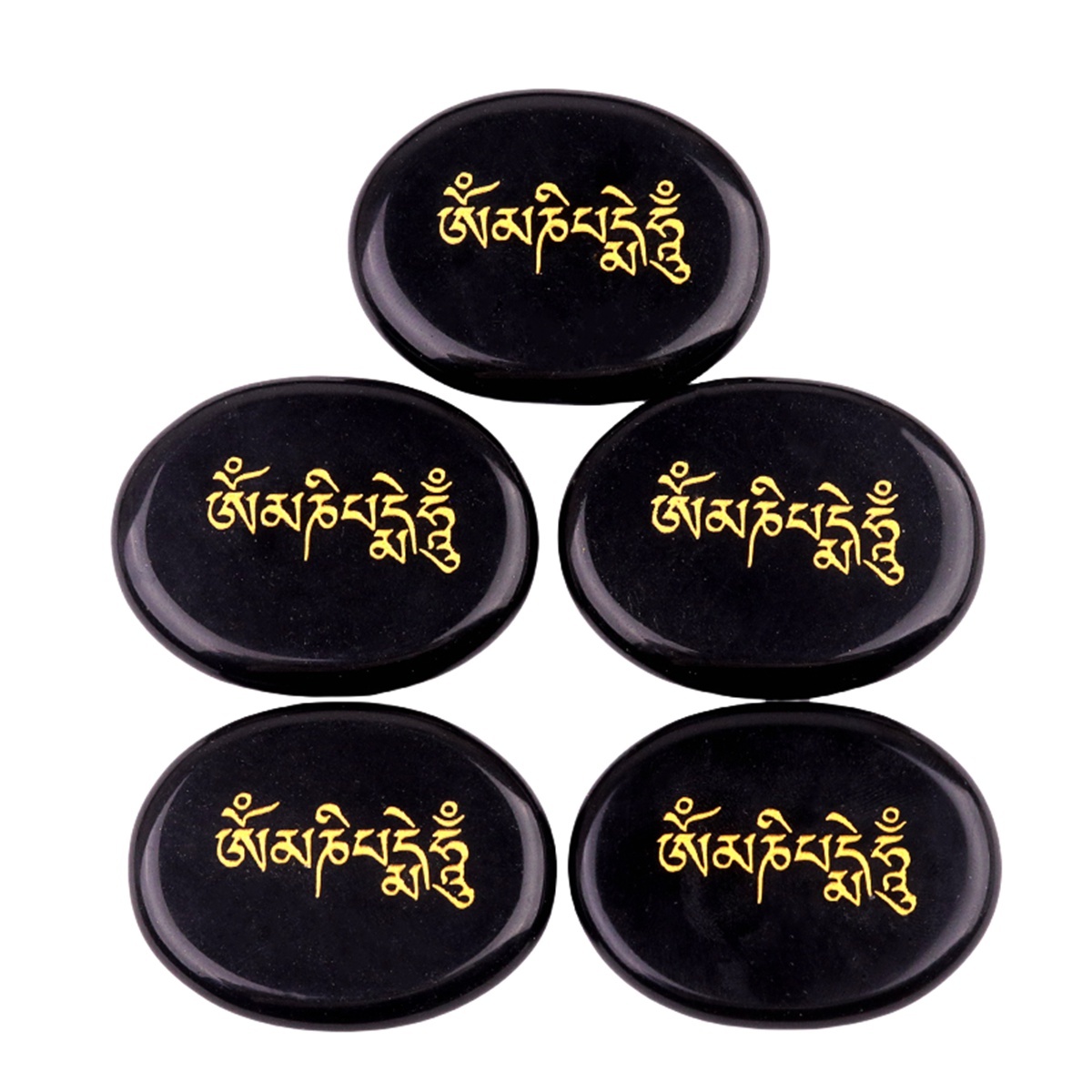 Thumb Worry Stone for Anxiety Stress Relief Meditation Home Decor-"Om Mani Padme Hum"