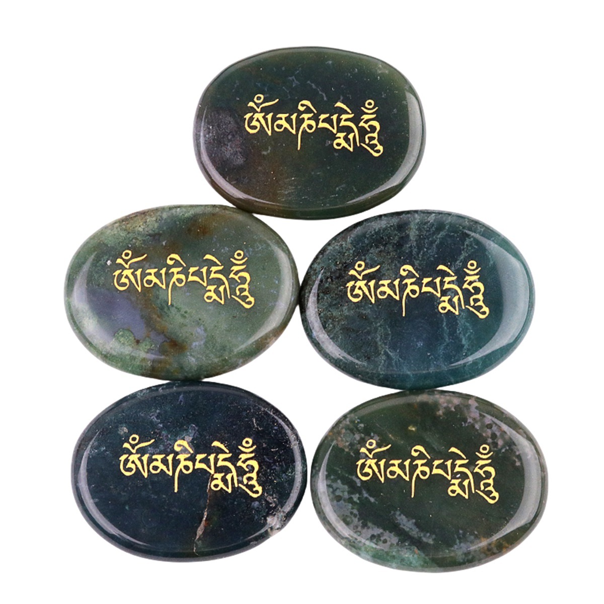 Thumb Worry Stone for Anxiety Stress Relief Meditation Home Decor-"Om Mani Padme Hum"