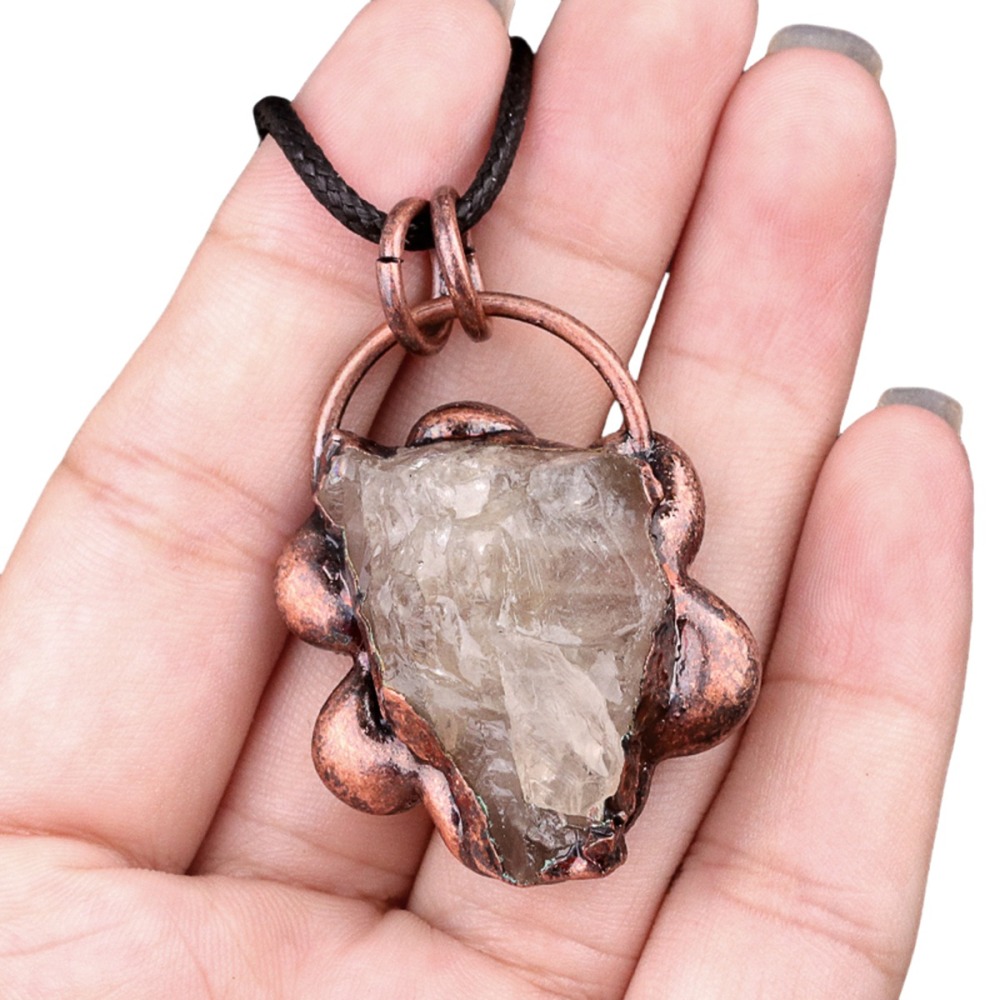 Natural Raw Gemstone Nugget Handcrafted Retro Red Copper Sunflower Pendant for Making Jewelry SP1914C