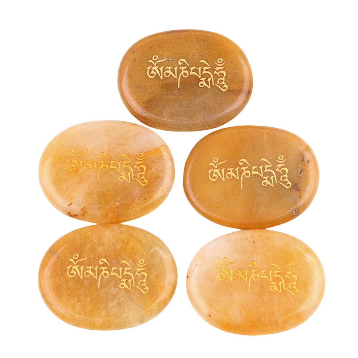 Thumb Worry Stone for Anxiety Stress Relief Meditation Home Decor-"Om Mani Padme Hum"