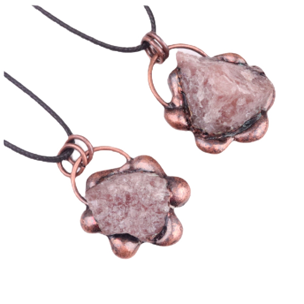 Natural Raw Gemstone Nugget Handcrafted Retro Red Copper Sunflower Pendant for Making Jewelry SP1914C
