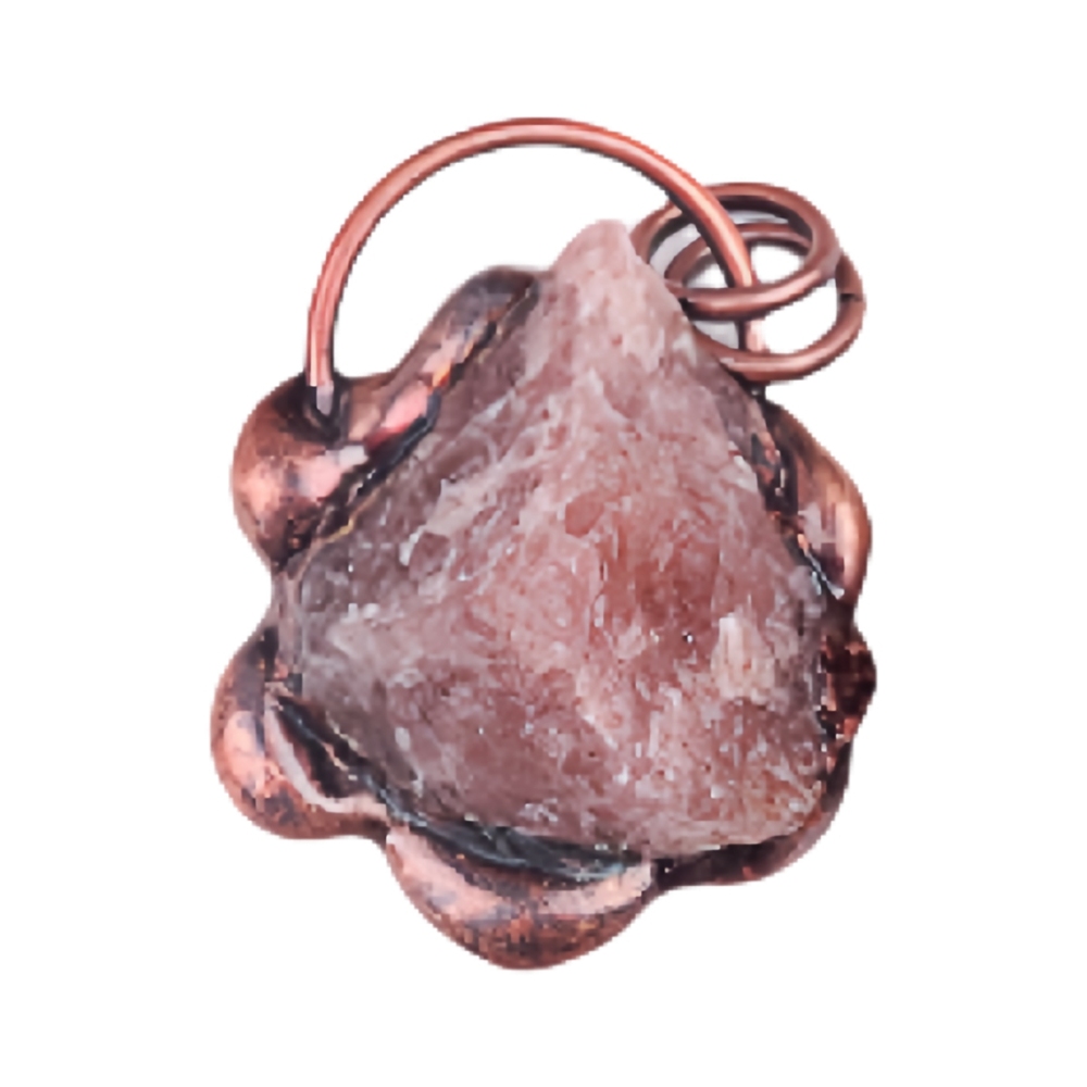 Natural Raw Gemstone Nugget Handcrafted Retro Red Copper Sunflower Pendant for Making Jewelry SP1915C