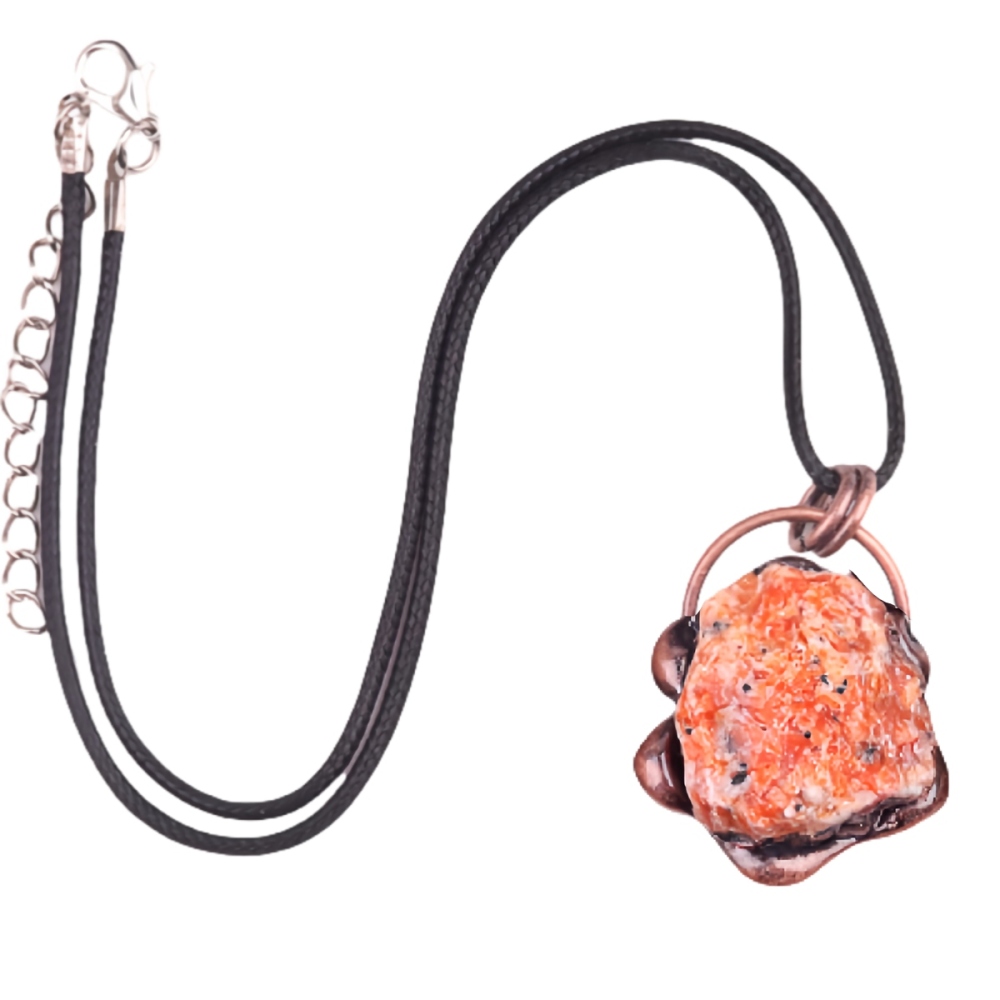 Natural Raw Gemstone Nugget Handcrafted Retro Red Copper Sunflower Pendant for Making Jewelry SP1914C