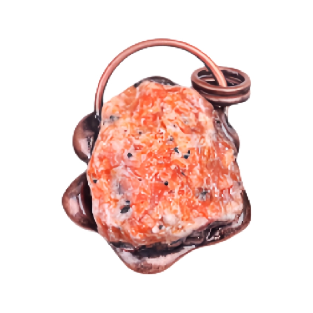 Natural Raw Gemstone Nugget Handcrafted Retro Red Copper Sunflower Pendant for Making Jewelry SP1915C