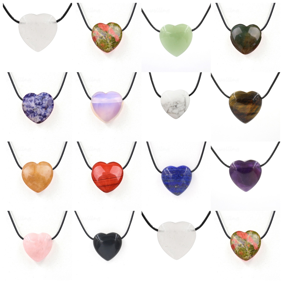 25MM Gemstone Heart  Drilled 3MM Side Hole for Making Jewelry