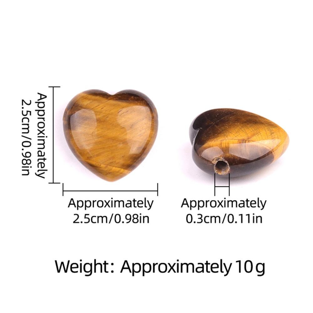 25MM Gemstone Heart  Drilled 3MM Side Hole for Making Jewelry