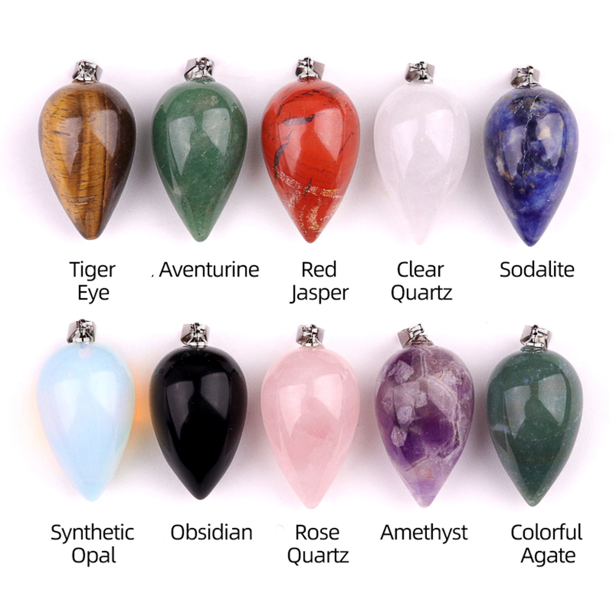 18X30MM Gemstone Teardop Pendant for Making Jewelry