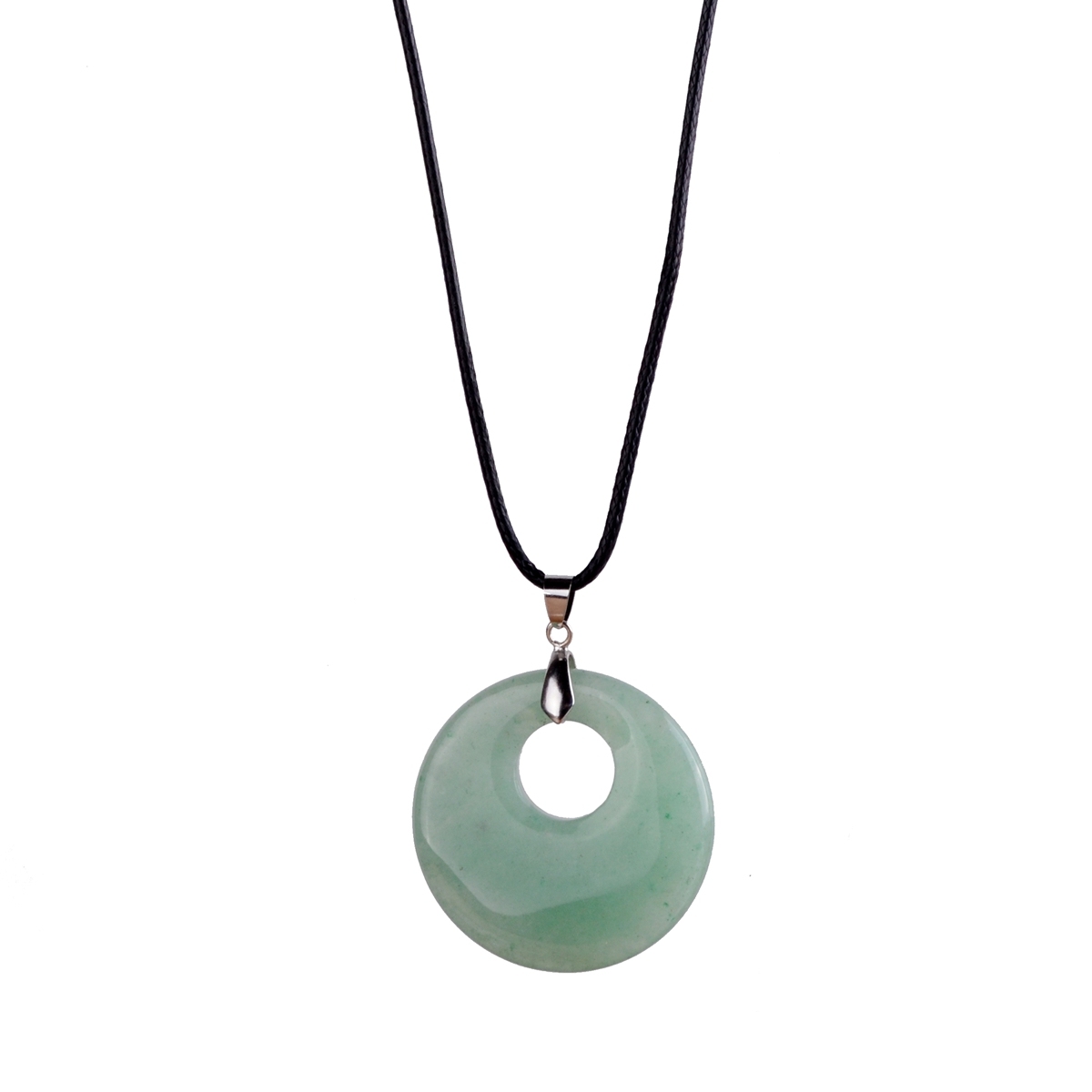 30MM Pingan Gemstone Pendant Necklace with 45CM Black Cord