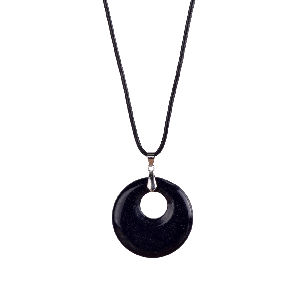 30MM Pingan Gemstone Pendant Necklace with 45CM Black Cord