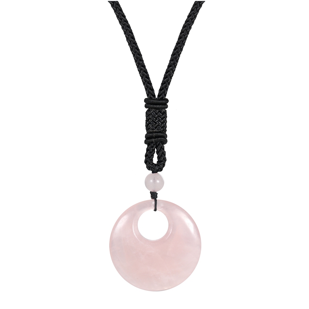 30MM Pingan Gemstone Pendant Necklace Adjustable Rope