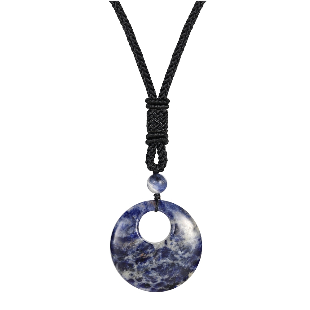 30MM Pingan Gemstone Pendant Necklace Adjustable Rope