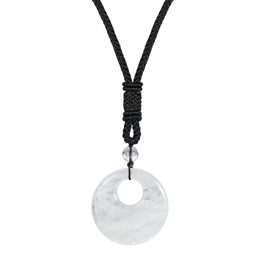 30MM Pingan Gemstone Pendant Necklace Adjustable Rope