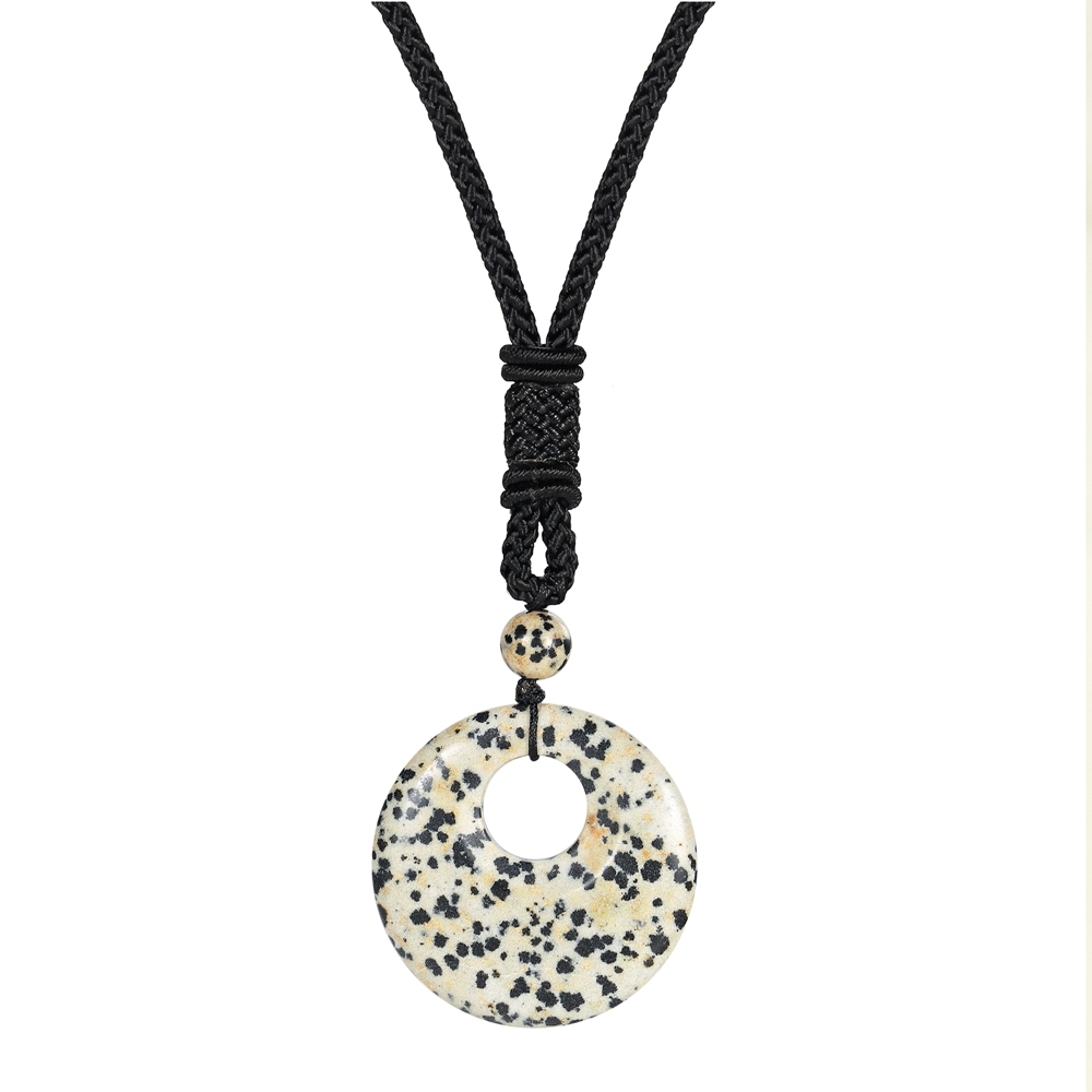30MM Pingan Gemstone Pendant Necklace Adjustable Rope