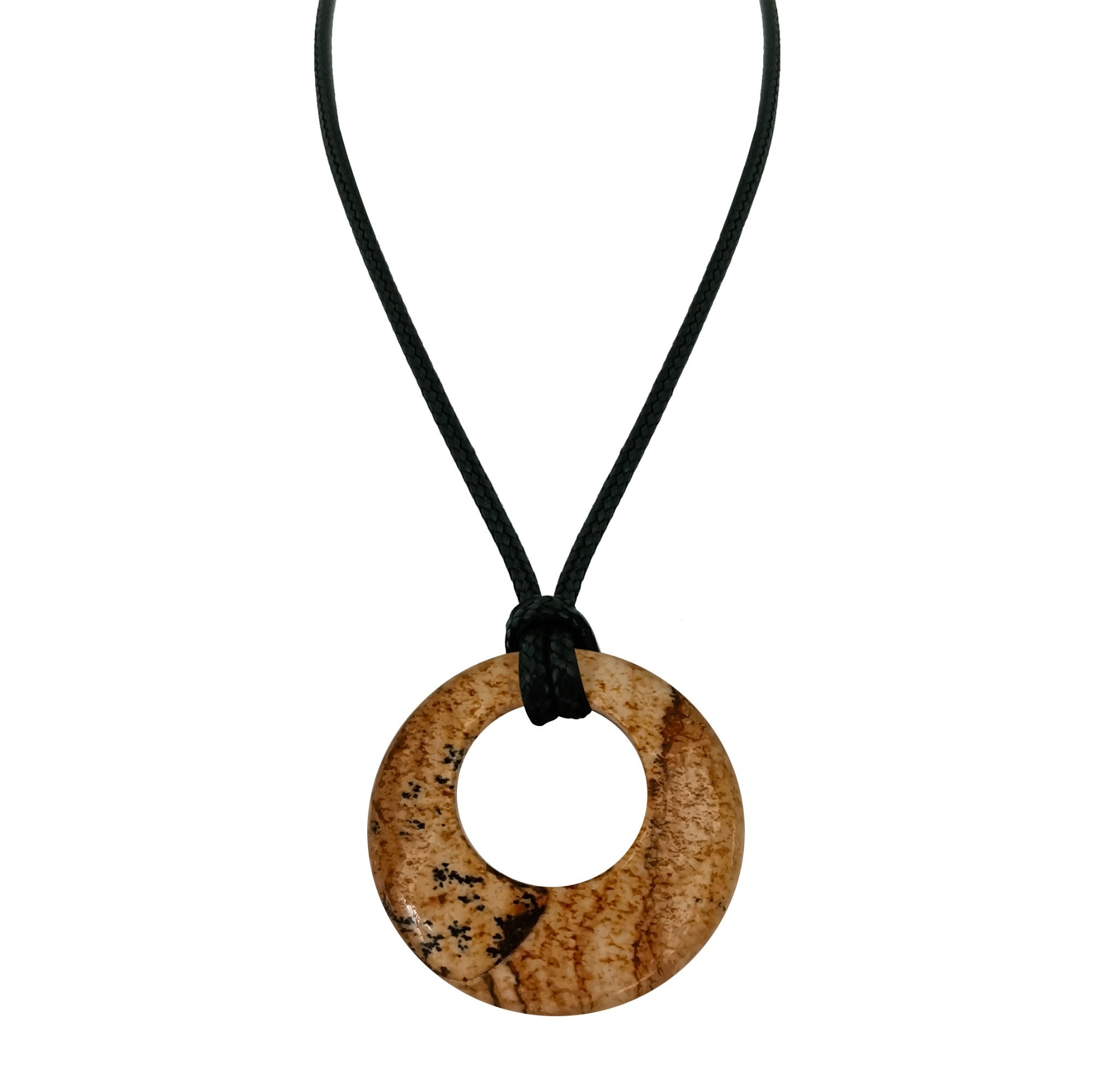 30MM Pingan Gemstone Pendant Necklace