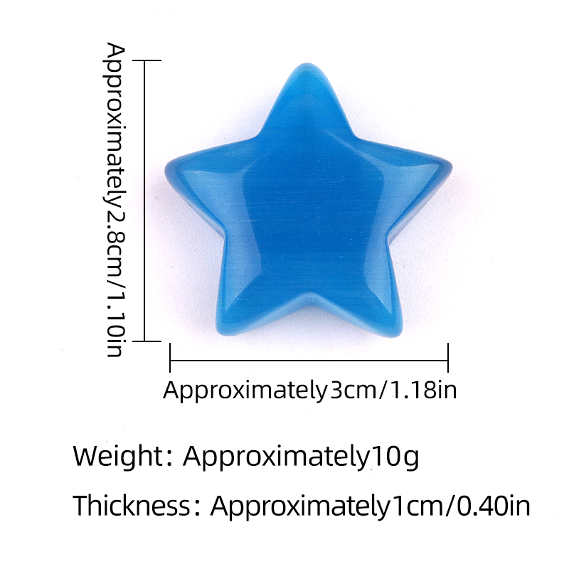30MM Star Cat Eye Thumb Pocket Worry Crystal Polished Gemstone for DIY Meditation Reiki Balancing Decoration Witchcraft Meditation Collection
