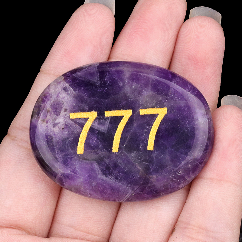 Thumb Worry Stone for Anxiety Stress Relief Meditation Home Decor-"Number"