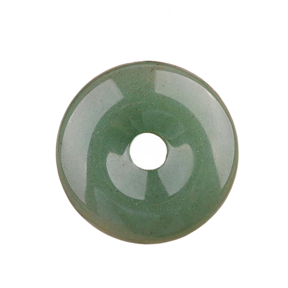 30MM Round Disc Lucky Coin Pingan Pendant for Jewelry Making Polished Crystal Amulet Peace Circle Donut Stone Beads 6MM Large Hole in Middle