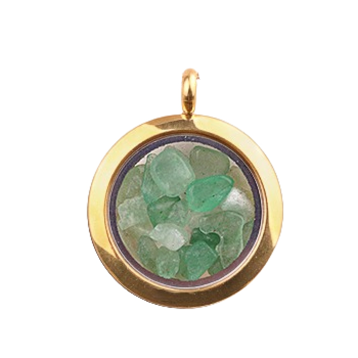 Gold Stainless Steel Living Memory Floating Locket Chamrs Gemstone Pendant Necklace 45cm Blalck Cord