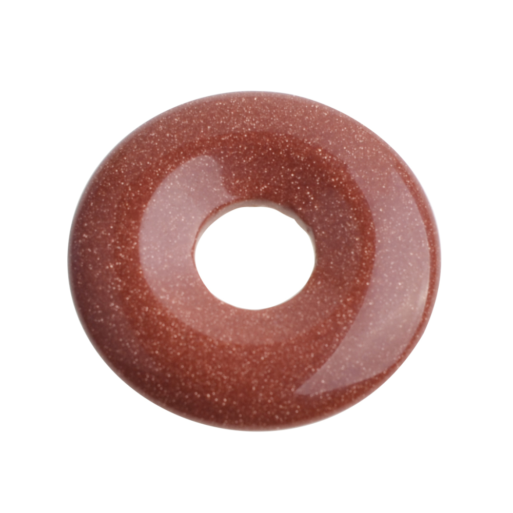 30MM Round Disc Lucky Coin Pingan Pendant for Jewelry Making Polished Crystal Amulet Peace Circle Donut Stone Beads 6MM Large Hole in Middle