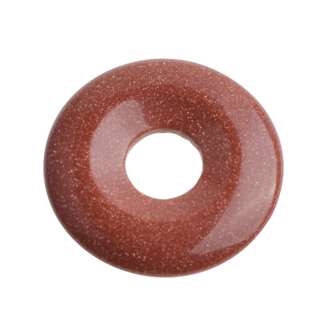 30MM Round Disc Lucky Coin Pingan Pendant for Jewelry Making Polished Crystal Amulet Peace Circle Donut Stone Beads 6MM Large Hole in Middle