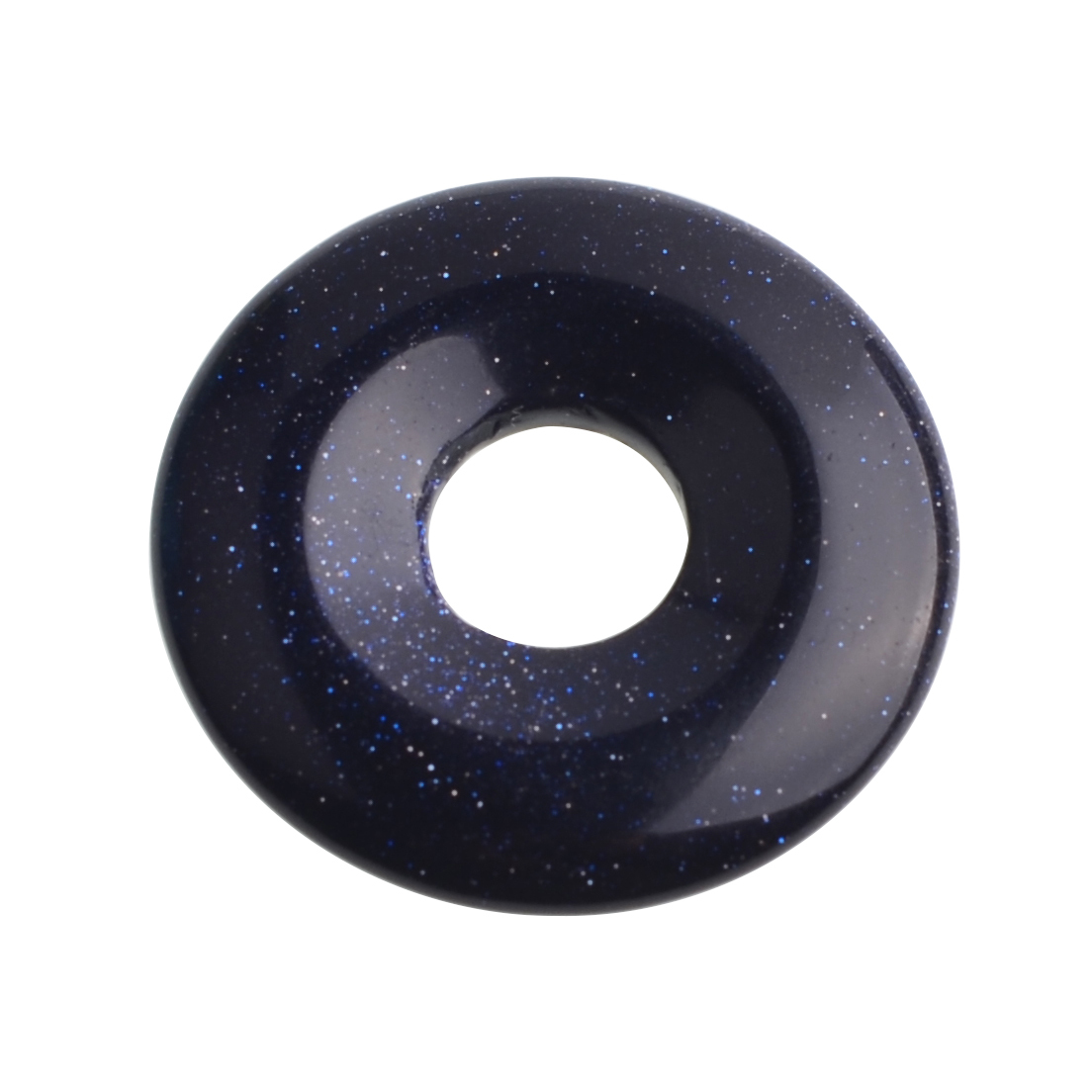 30MM Round Disc Lucky Coin Pingan Pendant for Jewelry Making Polished Crystal Amulet Peace Circle Donut Stone Beads 6MM Large Hole in Middle