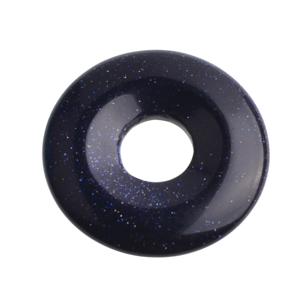 30MM Round Disc Lucky Coin Pingan Pendant for Jewelry Making Polished Crystal Amulet Peace Circle Donut Stone Beads 6MM Large Hole in Middle