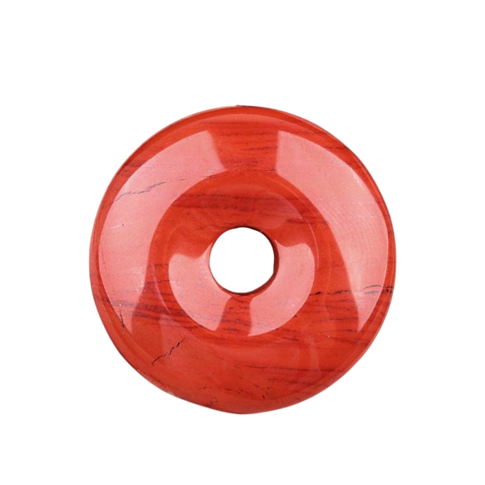 30MM Round Disc Lucky Coin Pingan Pendant for Jewelry Making Polished Crystal Amulet Peace Circle Donut Stone Beads 6MM Large Hole in Middle