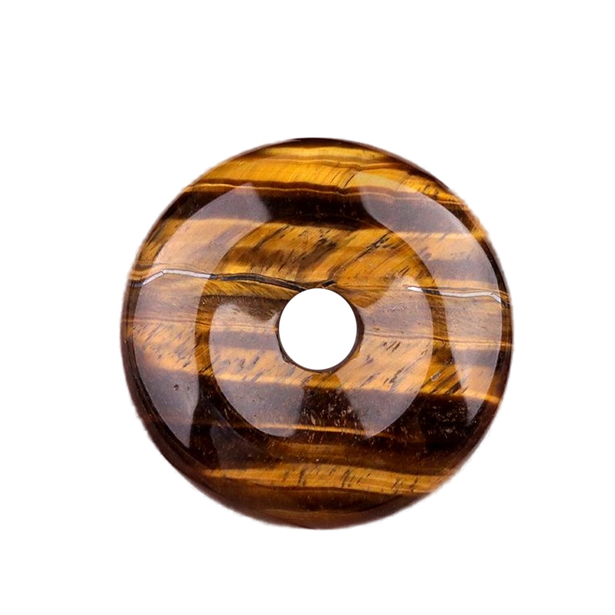 30MM Round Disc Lucky Coin Pingan Pendant for Jewelry Making Polished Crystal Amulet Peace Circle Donut Stone Beads 6MM Large Hole in Middle