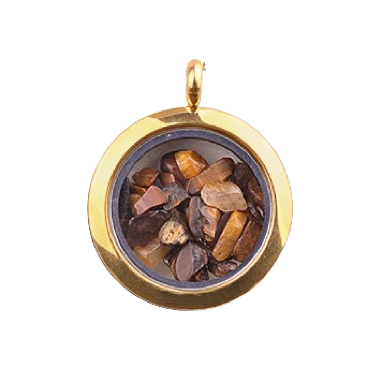 Gold Stainless Steel Living Memory Floating Locket Chamrs Gemstone Pendant Necklace 45cm Blalck Cord