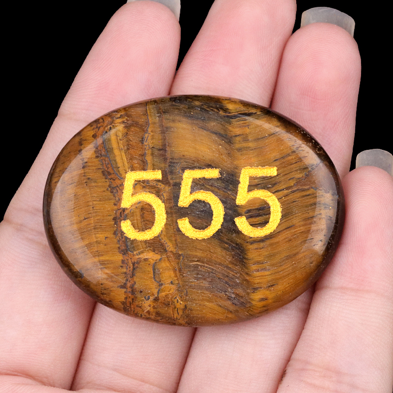 Thumb Worry Stone for Anxiety Stress Relief Meditation Home Decor-"Number"